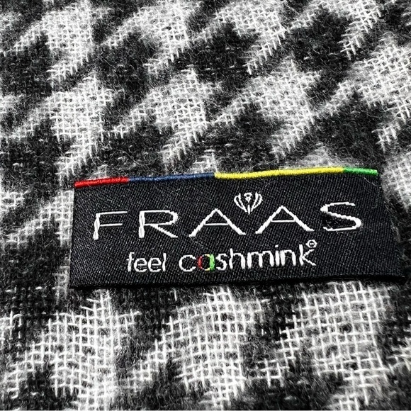 NWOT FRAAS Feel Cashmink Black White Houndstooth Multi Colored Oversized Scarf - Picture 16 of 16
